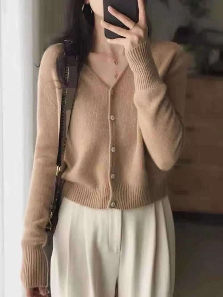 Kvinnors Korta Cardigan 100% Kashmiri - STILUNA