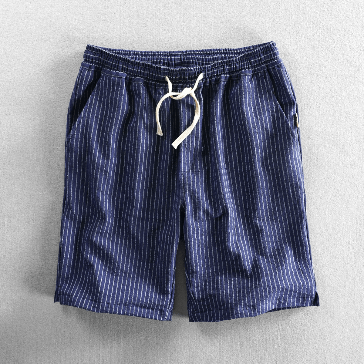 Lätta Bomullsshorts med Ränder – Andningsbara och Bekväma med Justerbar Midja - STILUNA