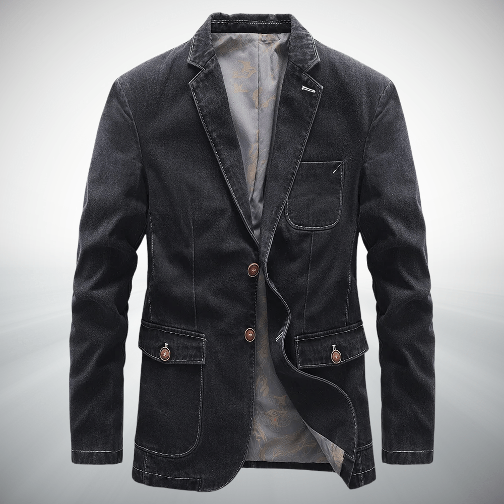 Urban Denimjacka med Vintage Tvätt och Skräddarsydd Passform - STILUNA