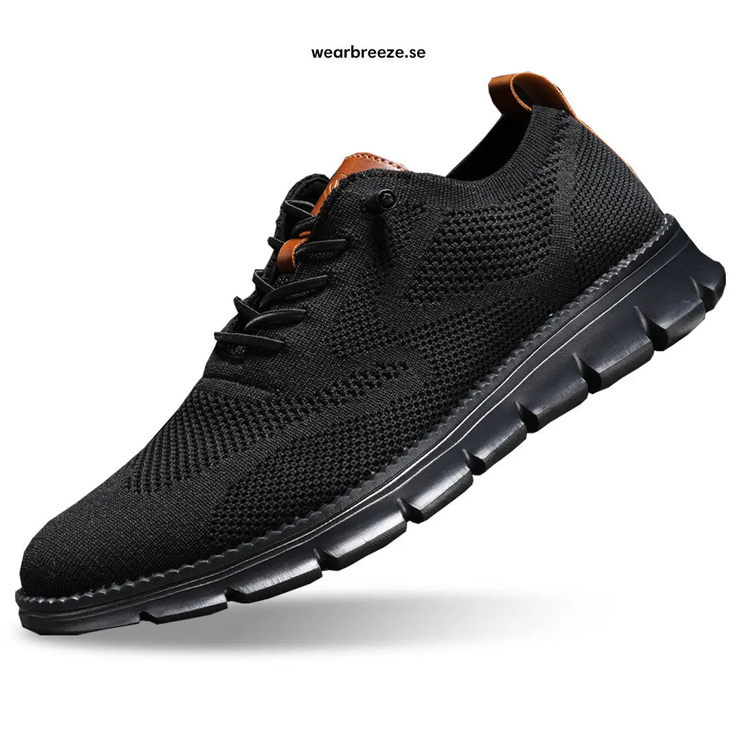 Ultrabekväma Oxford Skor i Äkta Läder med Minnesskum – Svart, Flexibel och Lättviktig Design STILUNA