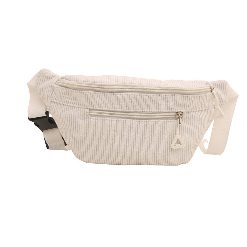 Avslappnad Enfärgad Axelväska i Corduroy – 16,5 cm x 33 cm - STILUNA