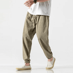 Avslappnade Joggers i Bomull/Linne med Justerbar Midja – Perfekta för Streetwear - STILUNA