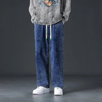 Baggy Streetwear Jeans i Premium 100% Bomull med Elastisk Midja - STILUNA
