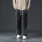 Baggy Streetwear Jeans i Premium 100% Bomull med Elastisk Midja - STILUNA