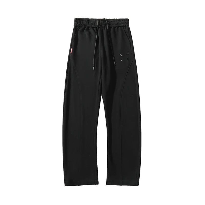 Bredbenade Sweatpants med Justerbar Dragsko – Bekväm Polyesterblandning - STILUNA