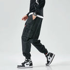 Cargo Jogger Jeans i Denim med Elastisk Midja och Taperad Passform - STILUNA