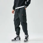 Cargo Jogger Jeans i Denim med Elastisk Midja och Taperad Passform - STILUNA