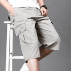 Cargo Shorts för Herrar med Elastisk Midja och Rymliga Fickor – Bekväm Sommarstil - STILUNA
