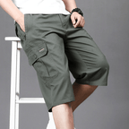 Cargo Shorts för Herrar med Elastisk Midja och Rymliga Fickor – Bekväm Sommarstil - STILUNA