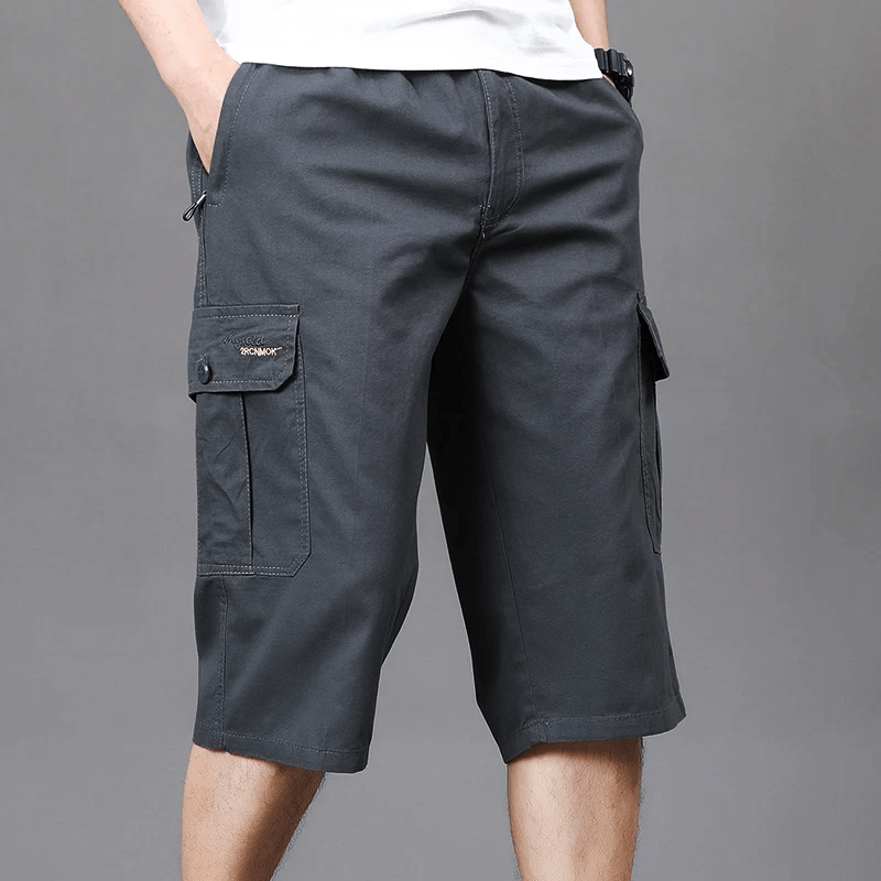 Cargo Shorts för Herrar med Elastisk Midja och Rymliga Fickor – Bekväm Sommarstil - STILUNA