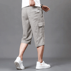 Cargo Shorts för Herrar med Elastisk Midja och Rymliga Fickor – Bekväm Sommarstil - STILUNA