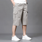 Cargo Shorts för Herrar med Elastisk Midja och Rymliga Fickor – Bekväm Sommarstil - STILUNA