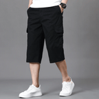 Cargo Shorts för Herrar med Elastisk Midja och Rymliga Fickor – Bekväm Sommarstil - STILUNA