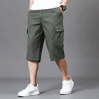 Cargo Shorts för Herrar med Elastisk Midja och Rymliga Fickor – Bekväm Sommarstil - STILUNA