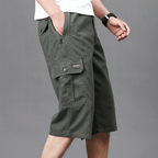 Cargo Shorts för Herrar med Elastisk Midja och Rymliga Fickor – Bekväm Sommarstil - STILUNA