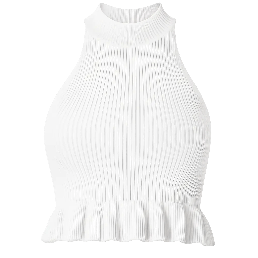 Coquette Ribbad Crop Top med Volangkant – Sommarens Måste! - STILUNA