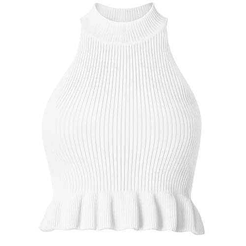 Coquette Ribbad Crop Top med Volangkant – Sommarens Måste! - STILUNA