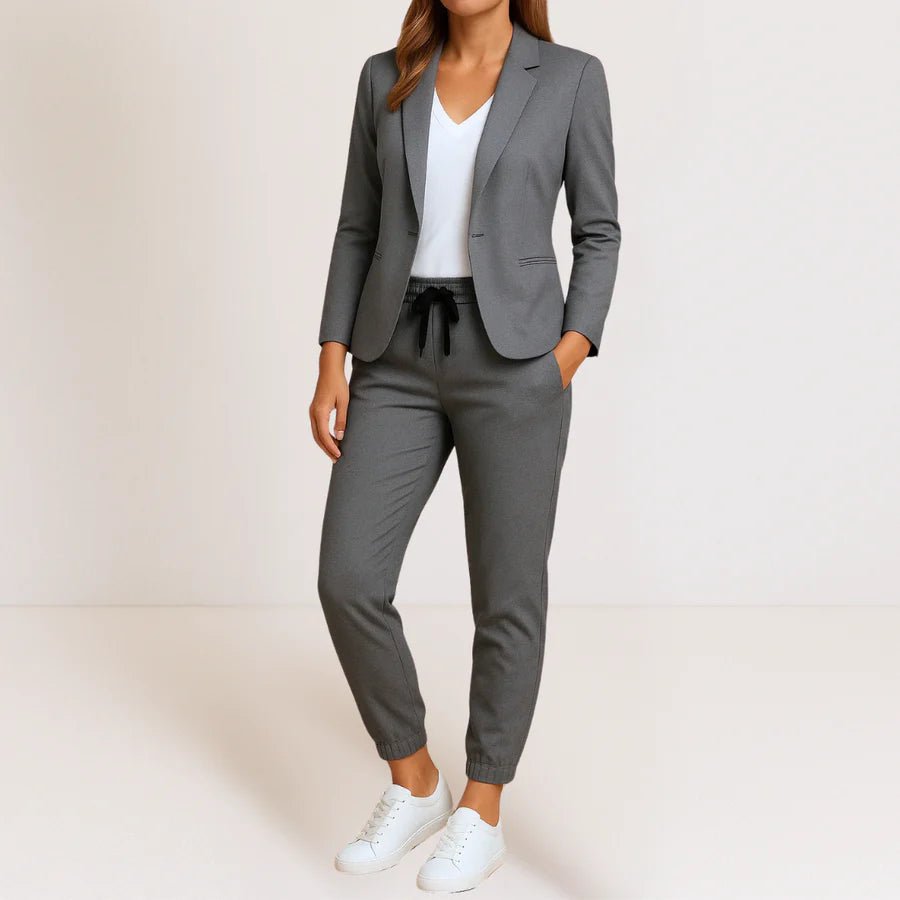 Damernas Tvådelade Kostym Ocean Blue Storlek M Stretch Crepe - STILUNA