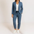 Damernas Tvådelade Kostym Ocean Blue Storlek M Stretch Crepe - STILUNA