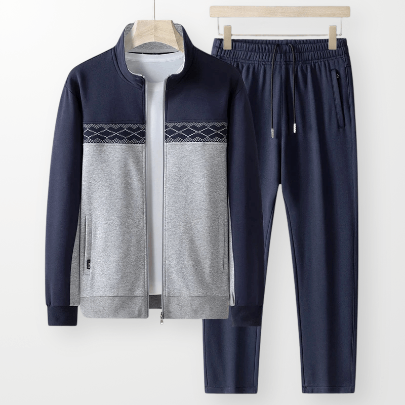 Davidson Sweatsuit med Argyle - mönster och Justerbar Midja - STILUNA