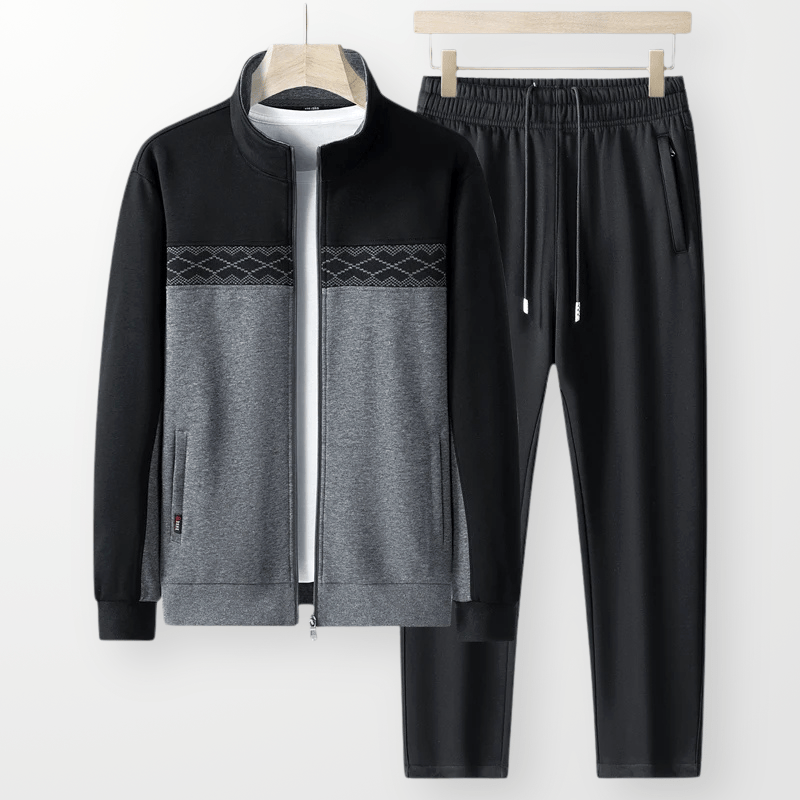 Davidson Sweatsuit med Argyle - mönster och Justerbar Midja - STILUNA