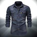 Denimskjorta i Hållbart Material med Western - inspirerad Design – Modern och Avslappnad Stil - STILUNA