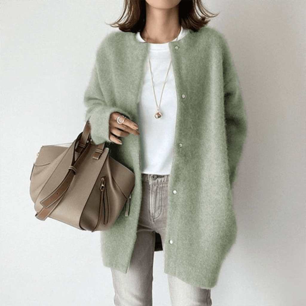 Elegant Långärmad Cardigan i Mjuk Material – Tidlös Stickad Kofta för Vardagsbruk och Helgaktiviteter - STILUNA