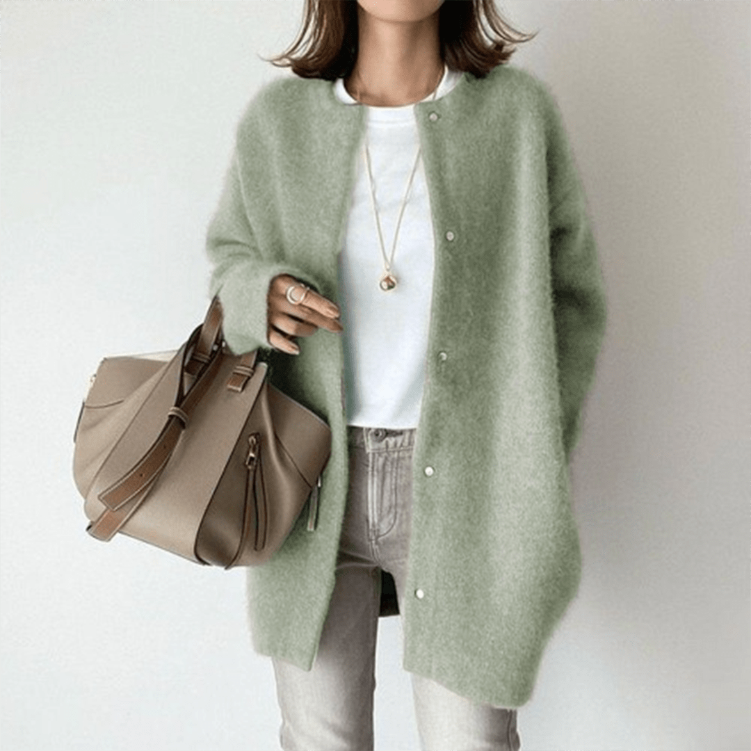 Elegant Långärmad Cardigan i Mjuk Material – Tidlös Stickad Kofta för Vardagsbruk och Helgaktiviteter - STILUNA