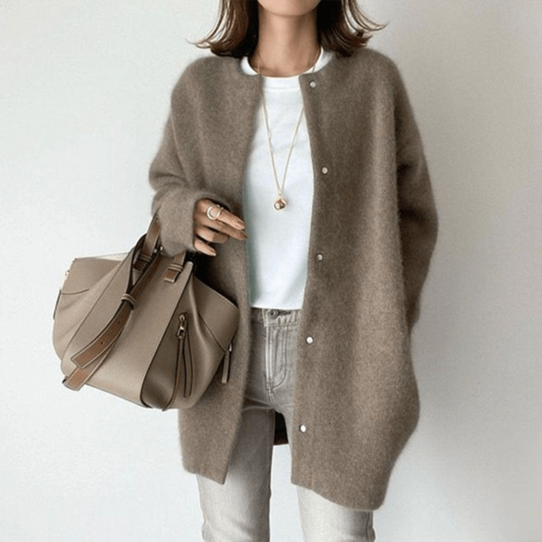 Elegant Långärmad Cardigan i Mjuk Material – Tidlös Stickad Kofta för Vardagsbruk och Helgaktiviteter - STILUNA