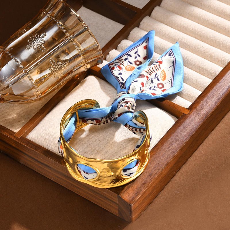 Elegant Vintage Armband i Legering och Polyester – 21,5 cm Längd - STILUNA