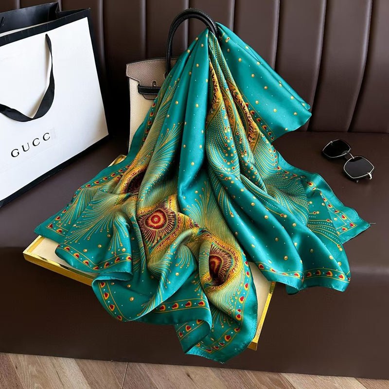 Elegant Vintage Halsduk i 100% Polyester – 180 cm x 90 cm, Tryckt Mönster - STILUNA