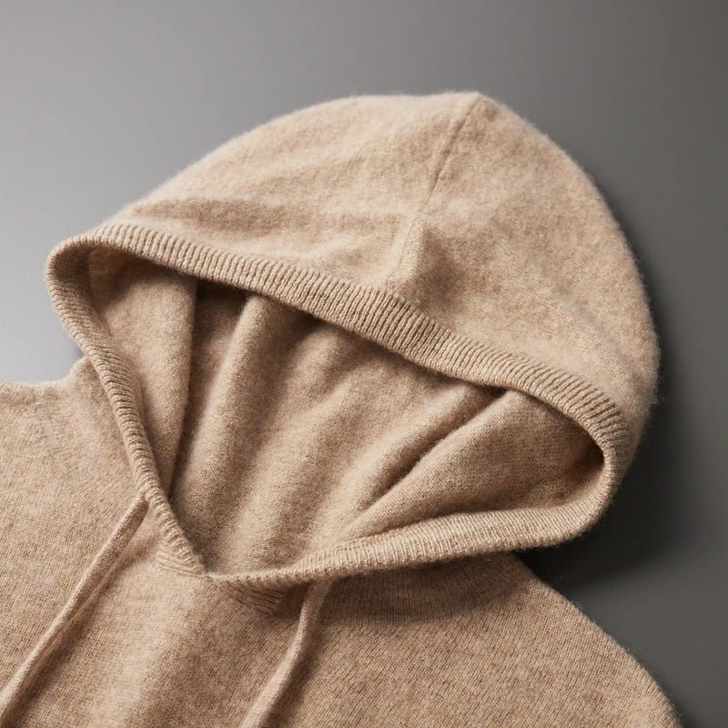 Hoodie i 100% Merinoull för Män – Mjuk och Varm Tröja för Höst och Vinter, Hög Krage, Flera Storlekar - STILUNA