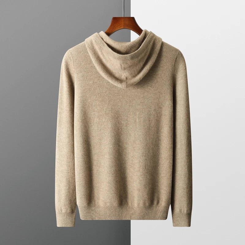 Hoodie i 100% Merinoull för Män – Mjuk och Varm Tröja för Höst och Vinter, Hög Krage, Flera Storlekar - STILUNA