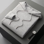 Hoodie i 100% Merinoull för Män – Mjuk och Varm Tröja för Höst och Vinter, Hög Krage, Flera Storlekar - STILUNA