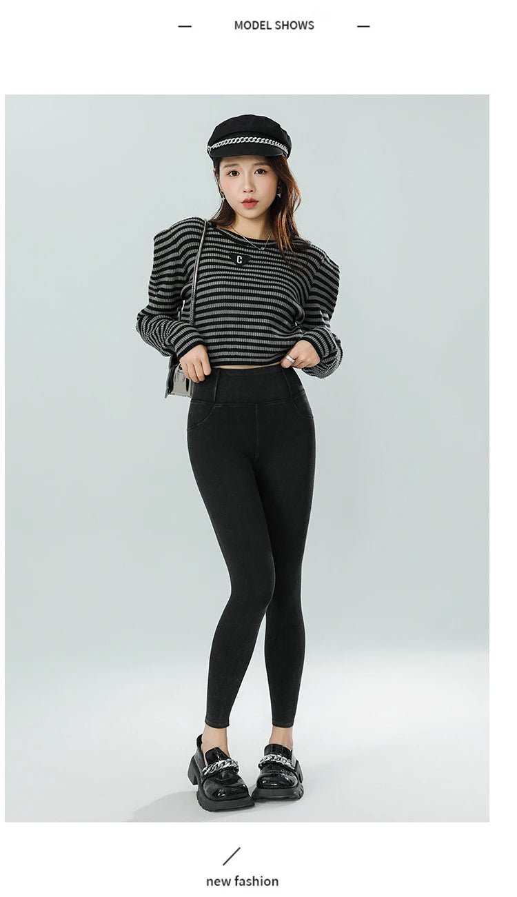 Jean Leggings: Upplev Bekväm Högmidja Med Fickor För Aktiva Kvinnor - STILUNA