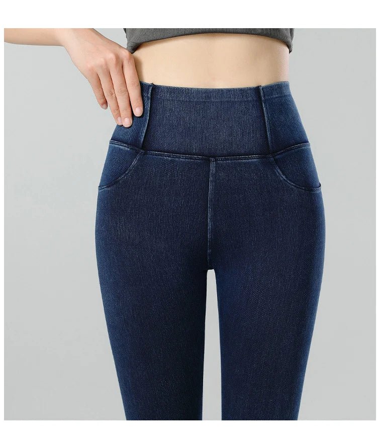 Jean Leggings: Upplev Bekväm Högmidja Med Fickor För Aktiva Kvinnor - STILUNA