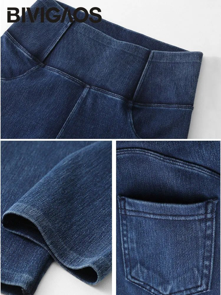 Jean Leggings: Upplev Bekväm Högmidja Med Fickor För Aktiva Kvinnor - STILUNA