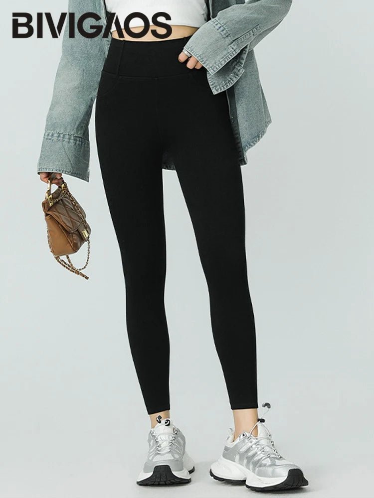 Jean Leggings: Upplev Bekväm Högmidja Med Fickor För Aktiva Kvinnor - STILUNA