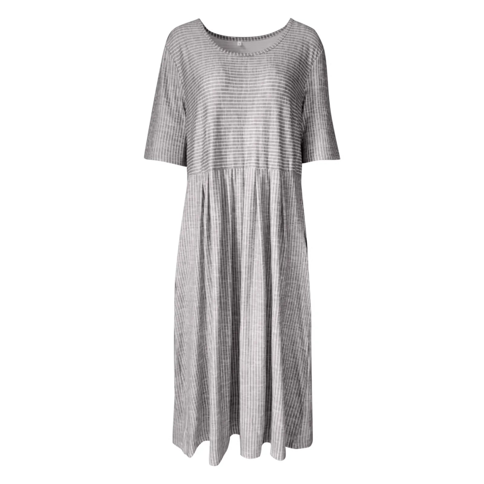 Klänningen med Vintage Stil Med Praktiska Fickor För Dagligt Slitage - STILUNA