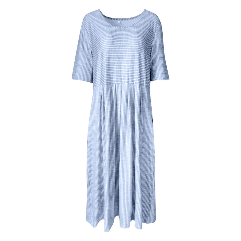 Klänningen med Vintage Stil Med Praktiska Fickor För Dagligt Slitage - STILUNA
