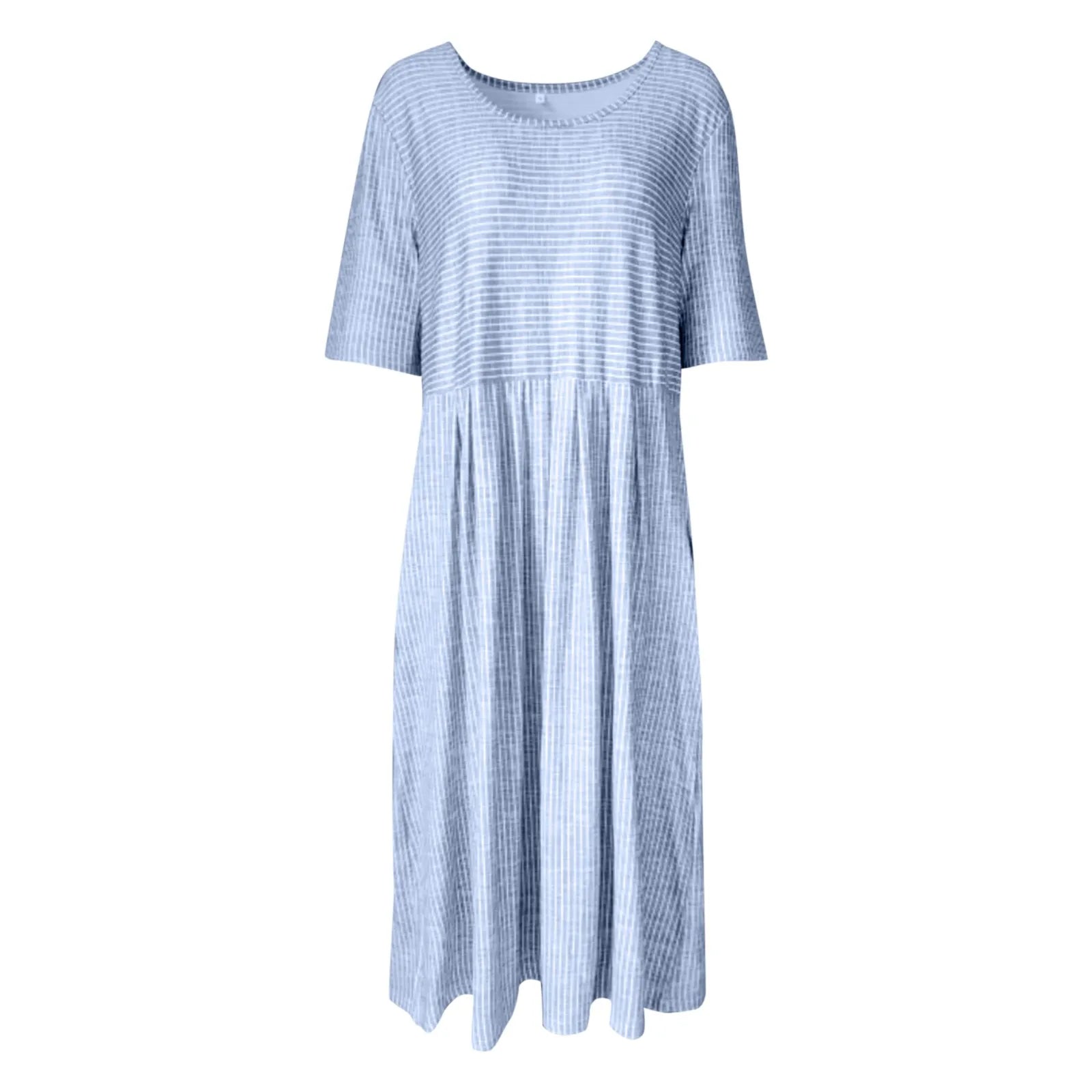 Klänningen med Vintage Stil Med Praktiska Fickor För Dagligt Slitage - STILUNA