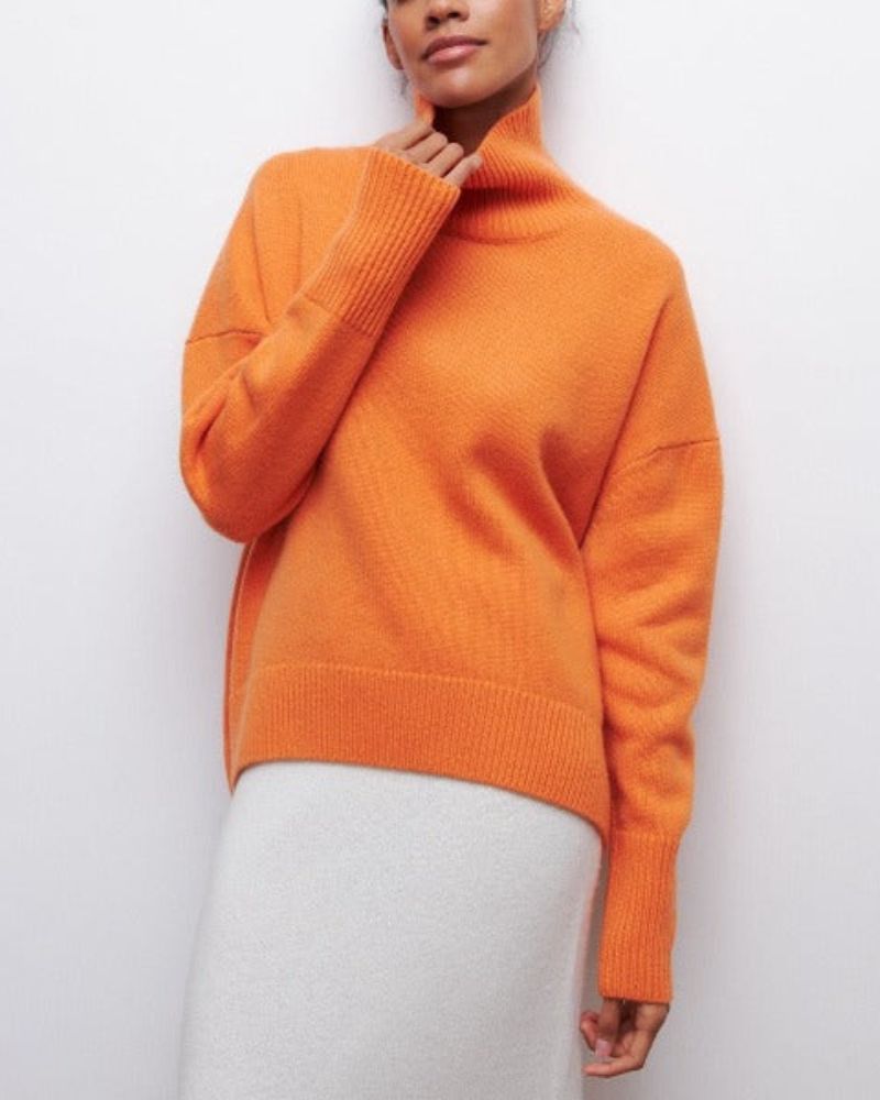 Klassisk Turtleneck Sweater i Mjuk Blandning – Avslappnad Passform för Kalla Dagar, Flera Färger och Storlekar S - XL - STILUNA