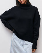 Klassisk Turtleneck Sweater i Mjuk Blandning – Avslappnad Passform för Kalla Dagar, Flera Färger och Storlekar S - XL - STILUNA