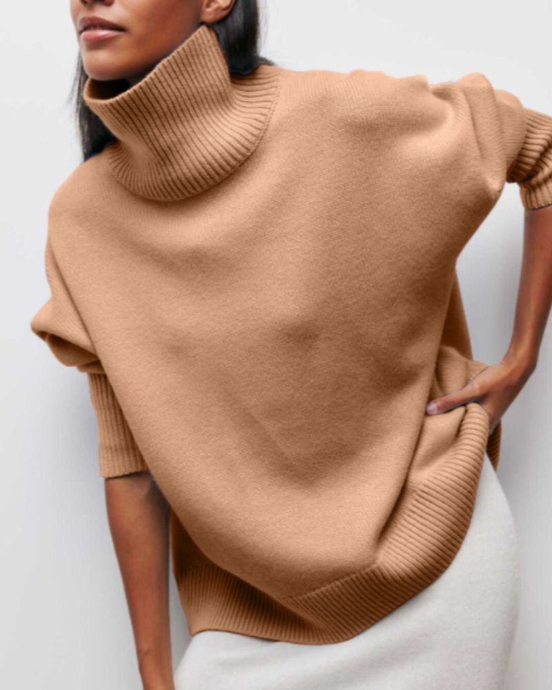 Klassisk Turtleneck Sweater i Mjuk Blandning – Avslappnad Passform för Kalla Dagar, Flera Färger och Storlekar S - XL - STILUNA