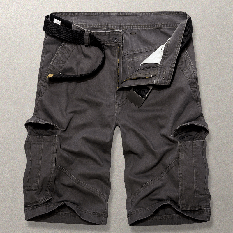 Klassiska Herr Cargo Shorts i Bomull med Rymliga Fickor – Avslappnad Passform för Utomhusäventyr - STILUNA