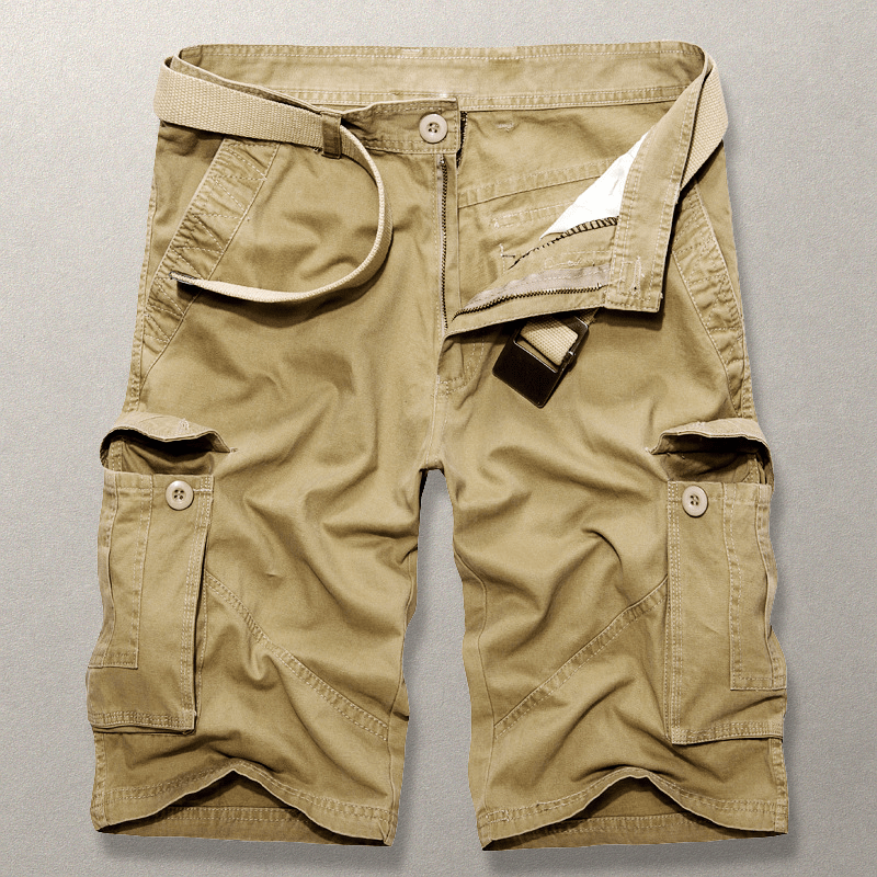 Klassiska Herr Cargo Shorts i Bomull med Rymliga Fickor – Avslappnad Passform för Utomhusäventyr - STILUNA