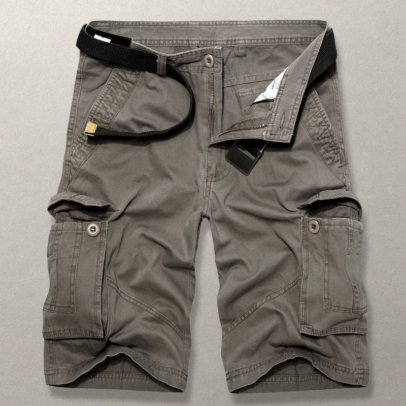 Klassiska Herr Cargo Shorts i Bomull med Rymliga Fickor – Avslappnad Passform för Utomhusäventyr - STILUNA