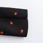 Kvinnors Casual Retro Jordgubbsbroderad Kavaj och Hög Midja Mini Kjol Mode Set: Lås Upp Stil och Komfort för Moderna Kvinnor - STILUNA