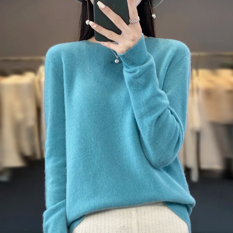 Kvinnors Pullover Tröja 100% Merinoull - STILUNA