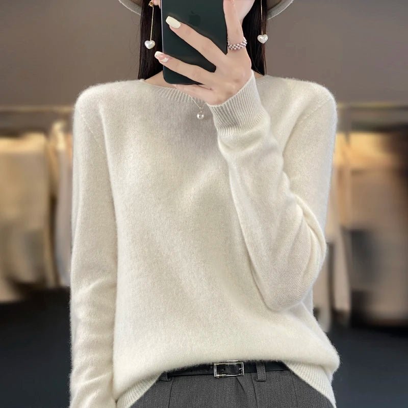 Kvinnors Pullover Tröja 100% Merinoull - STILUNA